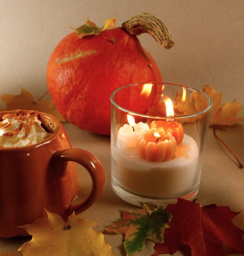 Candele autunnali con zucca